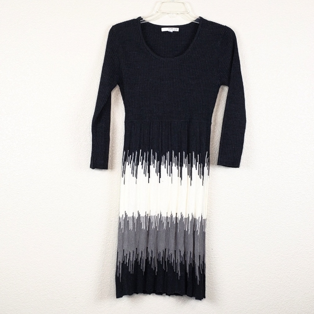 Studio one color block knit sweater dress